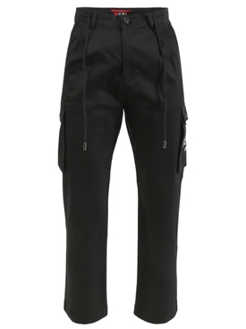 Embroidered Logo Cargo Trousers Black