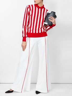 high waisted side stripe trousers WHITE secondary image