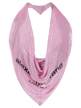 CHAINMAIL COWL CROP TOP Lipstick Pink