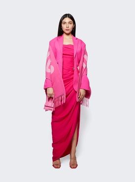 LA ROBE SAUDADE Long Asymmetric Draped Dress Pink secondary image