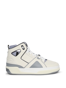 BASKETBALL COURTSIDE HI TOP SNEAKER White and Grey
