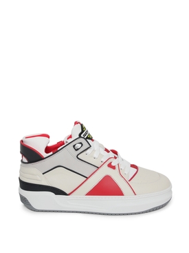 Tennis Courtside Mid Sneakers OFF WHITE GREY RED BLACK