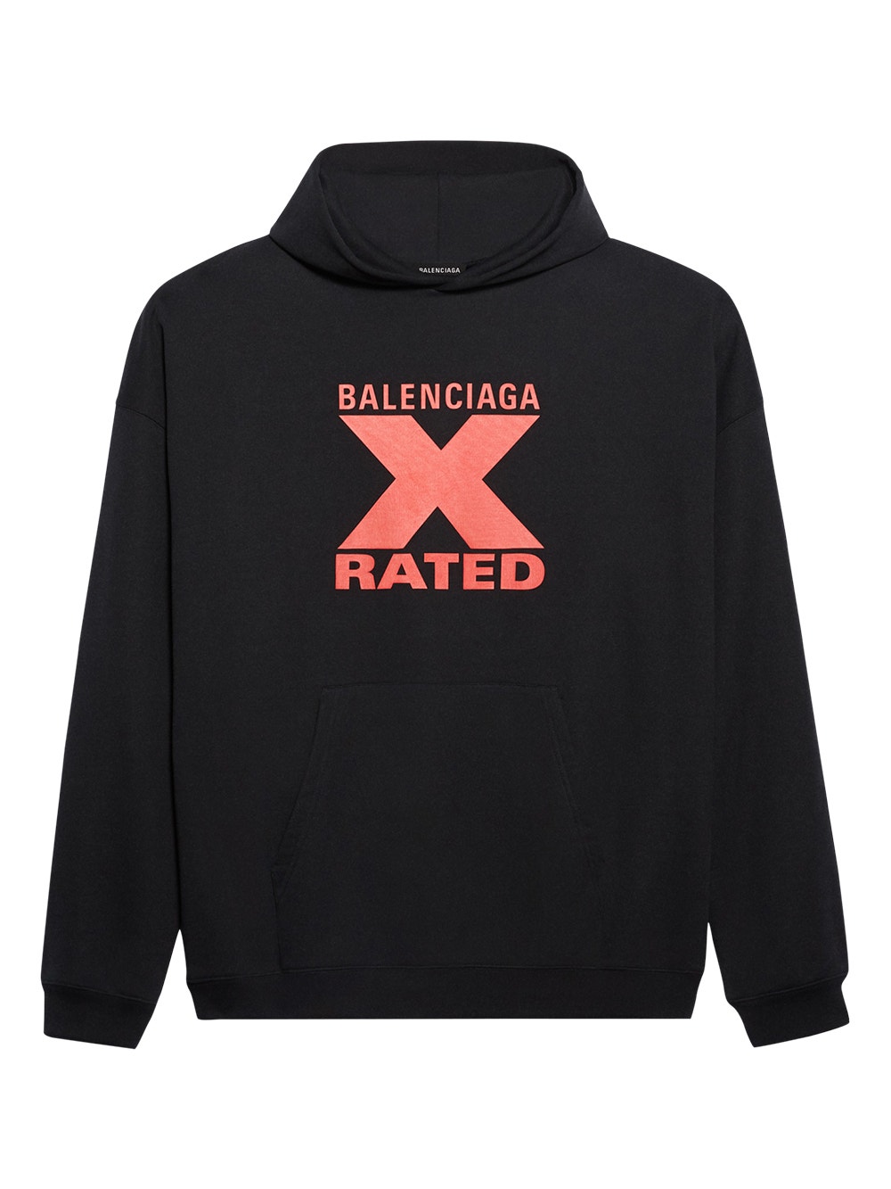 X Rated Over-sized Logo Hoodie Black Red | The Webster
