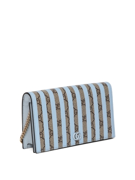Love Parade Candy Stripe Card Case Wallet Light Blue and Brown secondary image