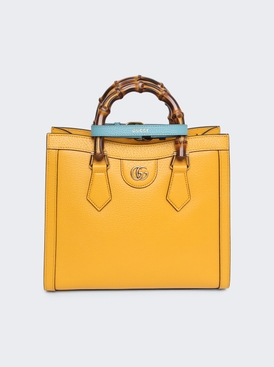 Love Parade Leather And Bamboo Small Tote Bag Crop Yellow