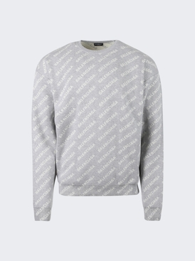 Mini Allover Logo Sweater Grey and White
