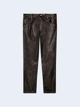 Shiny Leather Trousers Black