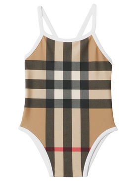 KID'S CHECK PRINT SWIMSUIT Archive Beige
