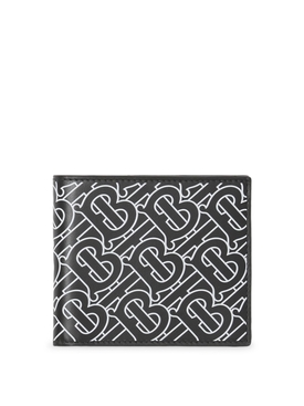 Logo Print International Bi-fold Wallet Black and White