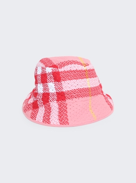 CHECK-PATTERN BUCKET HAT Pink