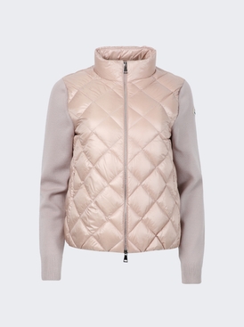 WOOL QUILTED CARDIGAN Light Pink