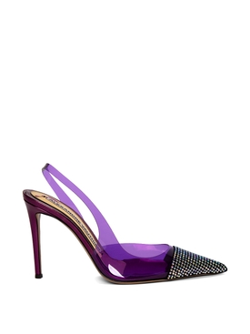 Clear PVC Pointed Pump Violet