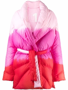 TIE DYE ROBE PUFFER JACKET BABY RED AND PINK