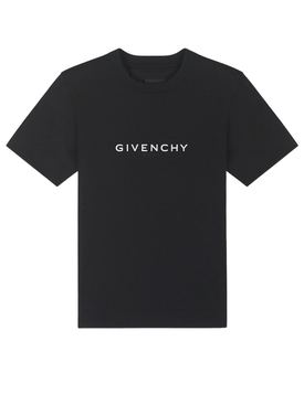 Slim Fit Reverse Print T-Shirt Black