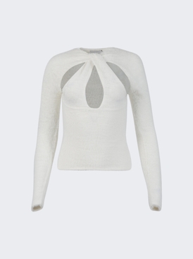 TWISTED CUT-OUT KNIT TOP White