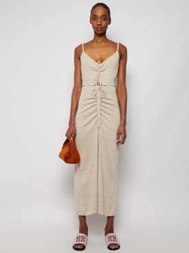 RUCHED DISCONNECT KNIT CAMI DRESS TAN MARLE secondary image