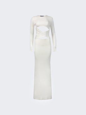 Cutout Jersey Maxi Dress White
