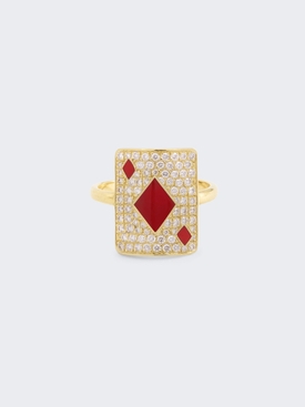 Diamond card Honor Passion Ring yellow gold