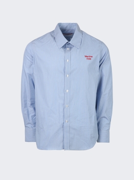 Classic Long Sleeve Shirt Blue and White Stripe