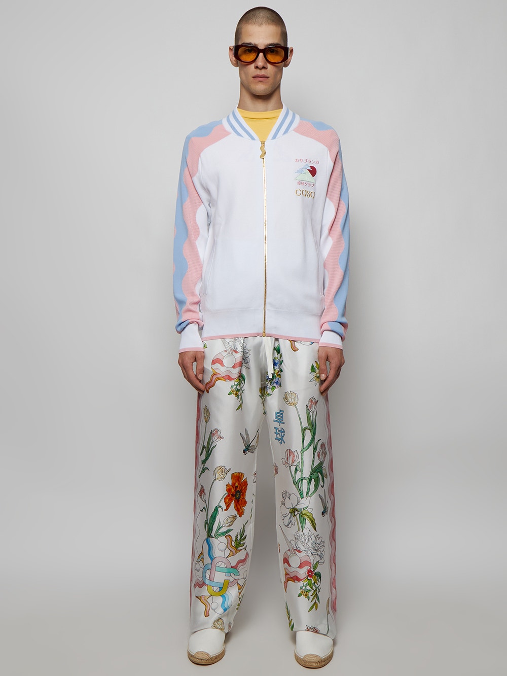 Track Jacket White Light Pink And Blue