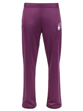 Hand off slim trackpant Purple and White