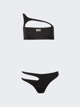Logo Cut Out Bikini Set Black