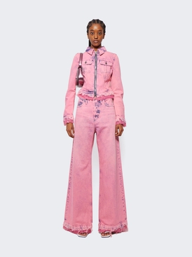 Slim Denim Zip Jacket Rose Pink secondary image