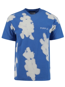 BLEACHED SHORT-SLEEVE TEE Blue and White
