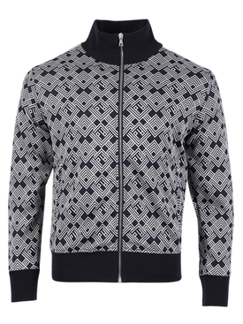 jacquard track jacket Navy Blue and Off White