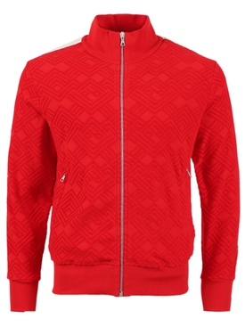 terry track jacket Red and Off White