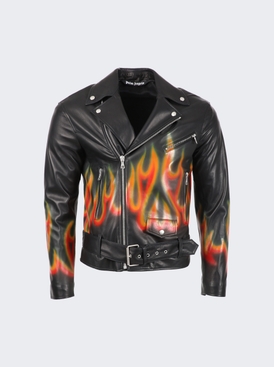 Burning Perfecto Leather Jacket Black