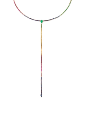 18KT RAINBOW THREADS Y NECKLACE Yellow Gold