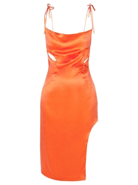 Shoulder Tie Dress Tangerine