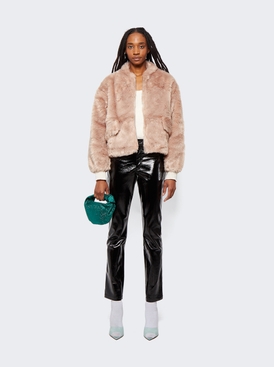 Faux Fur Cropped Jacket Pale Pink secondary image