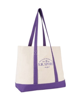 Wimbledon Two-Tone Tote Natural and Purple secondary image